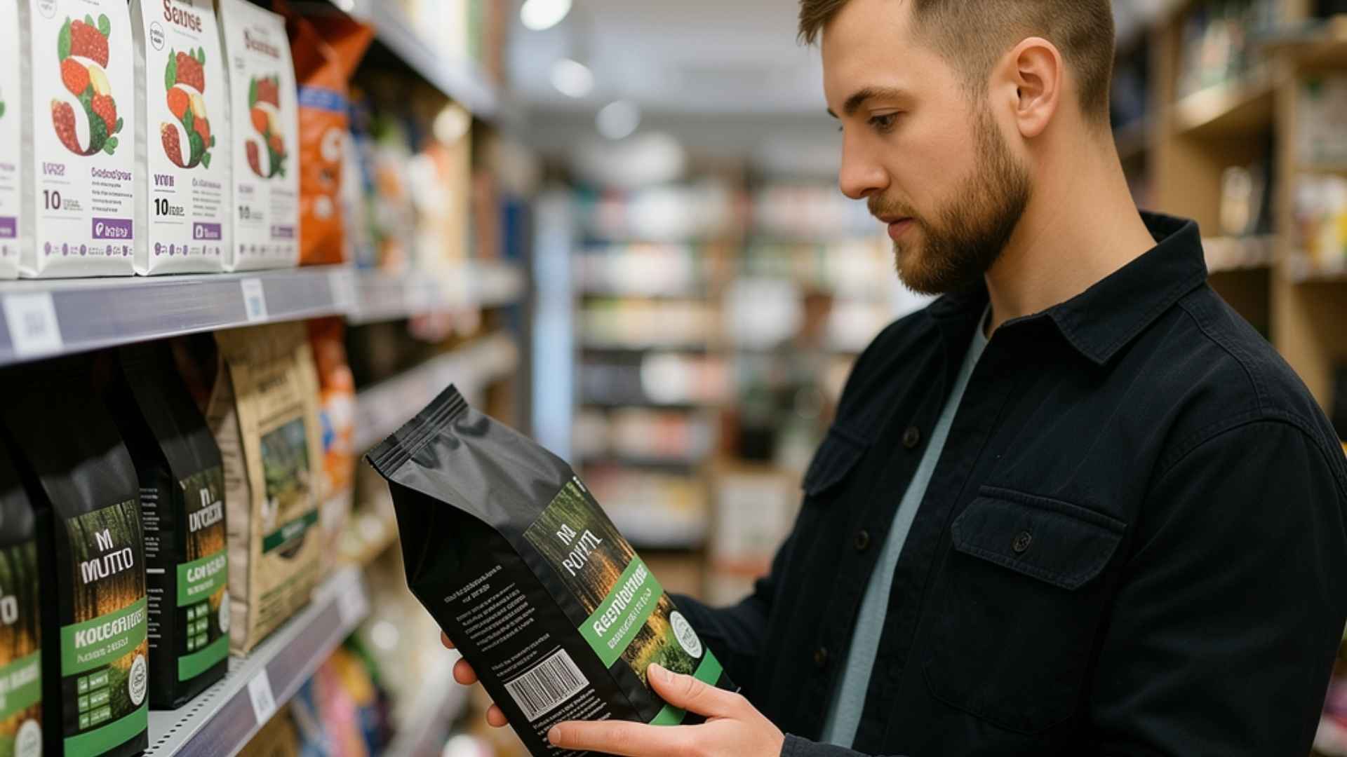 Tutor leyendo etiqueta del pienso